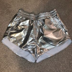 Silver Metallic Shorts